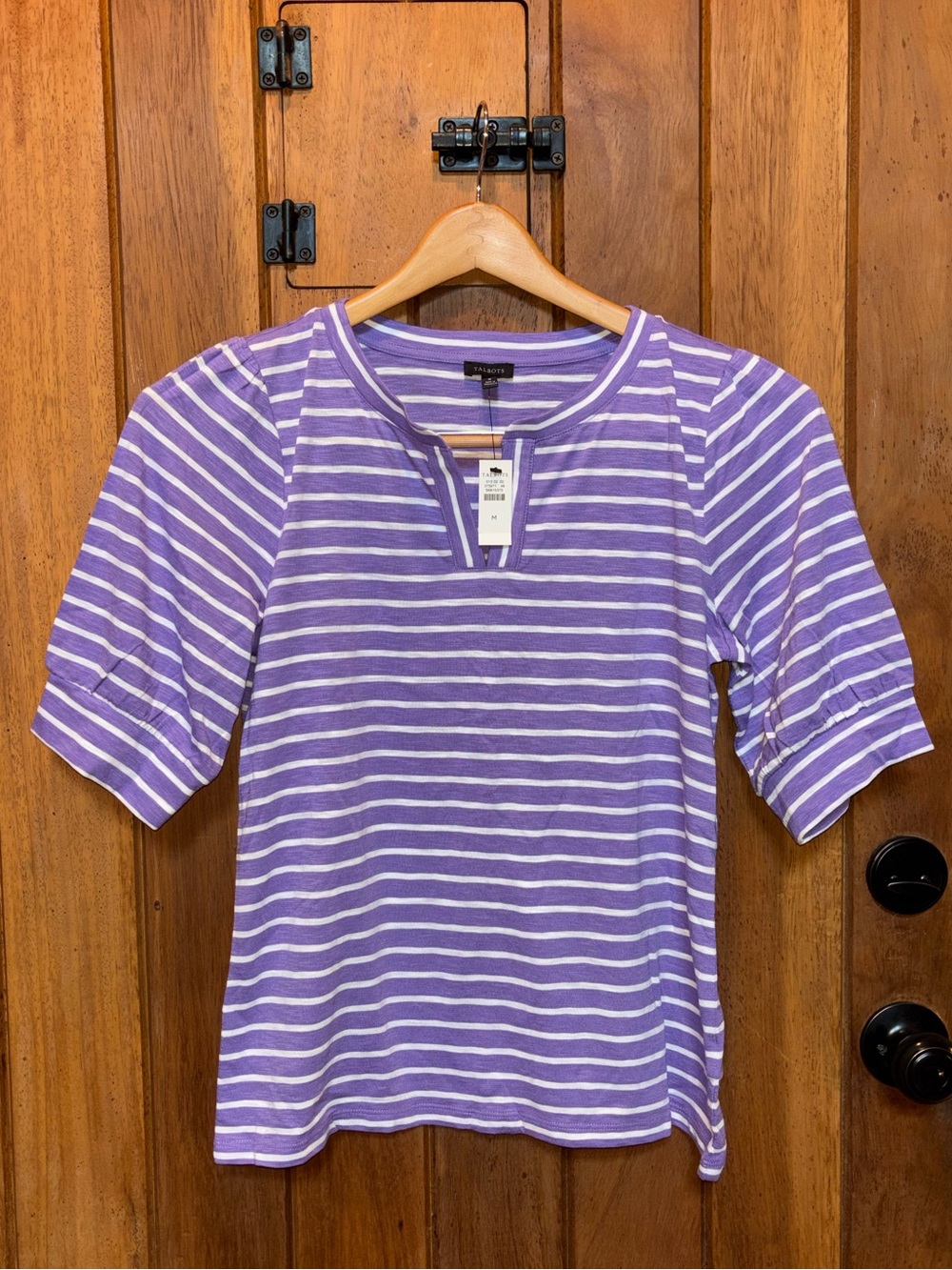 Talbots Purple & White Striped Women's Top